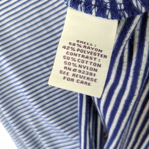 Mudd Blue Striped Scoop Tank Top Women's Extra Large - Picture 4 of 5